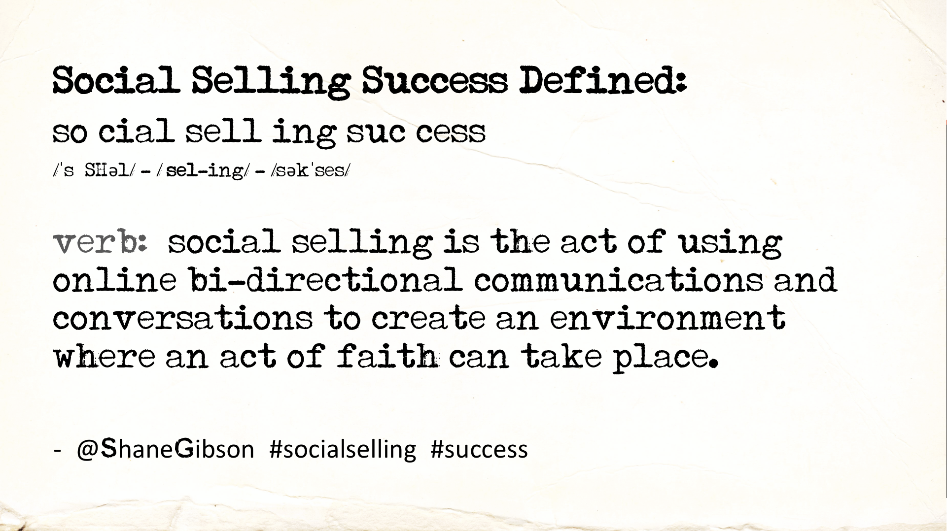 Selling Def What’s the definition of Social Selling? | Shane Gibson Keynote Speaker
