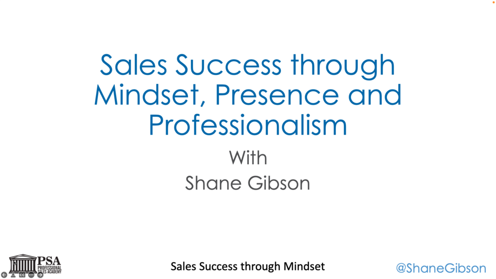 Sales mindset presentation